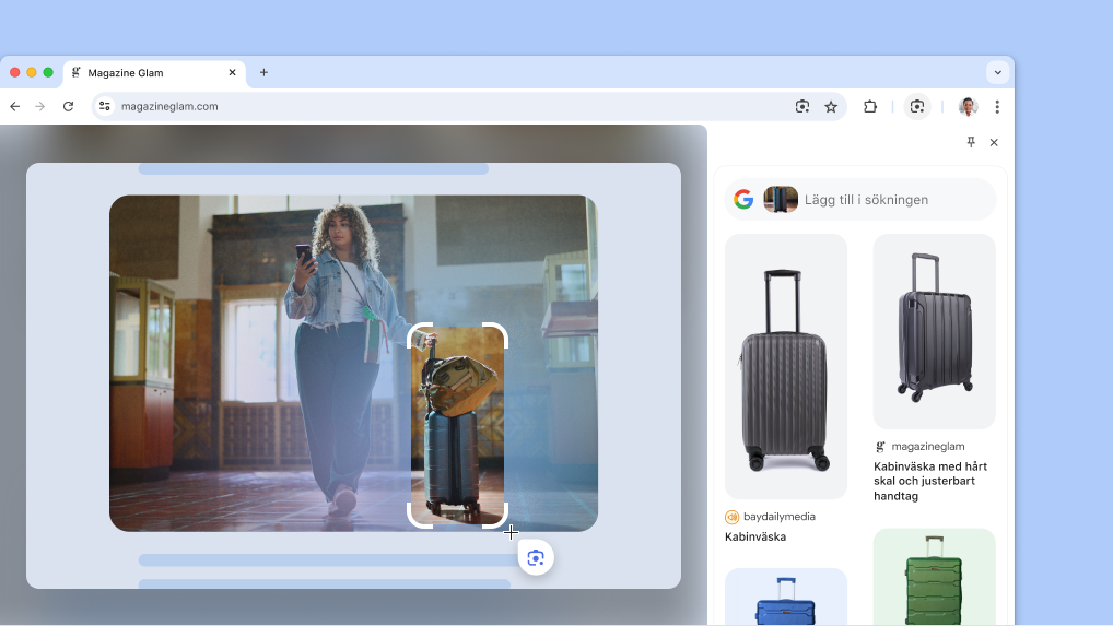 Google Lens på en produktsida.