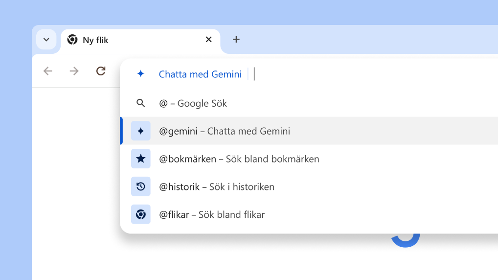 Chatta med Gemini från adressfältet